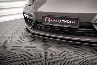Frontlippe V.2 passend für Porsche Panamera Turbo S E-Hybrid schwarz Hochglanz