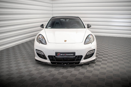 Frontlippe V.2 passend für Porsche Panamera Turbo Sport Design Package 970 schwarz Hochglanz