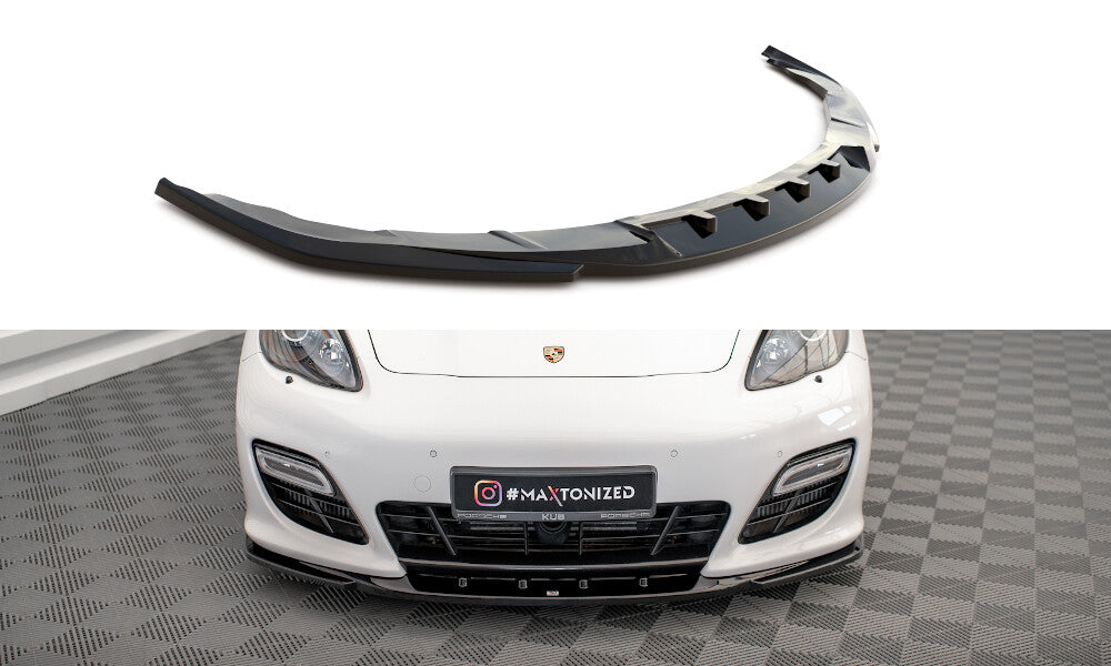 Frontlippe V.2 passend für Porsche Panamera Turbo Sport Design Package 970 schwarz Hochglanz