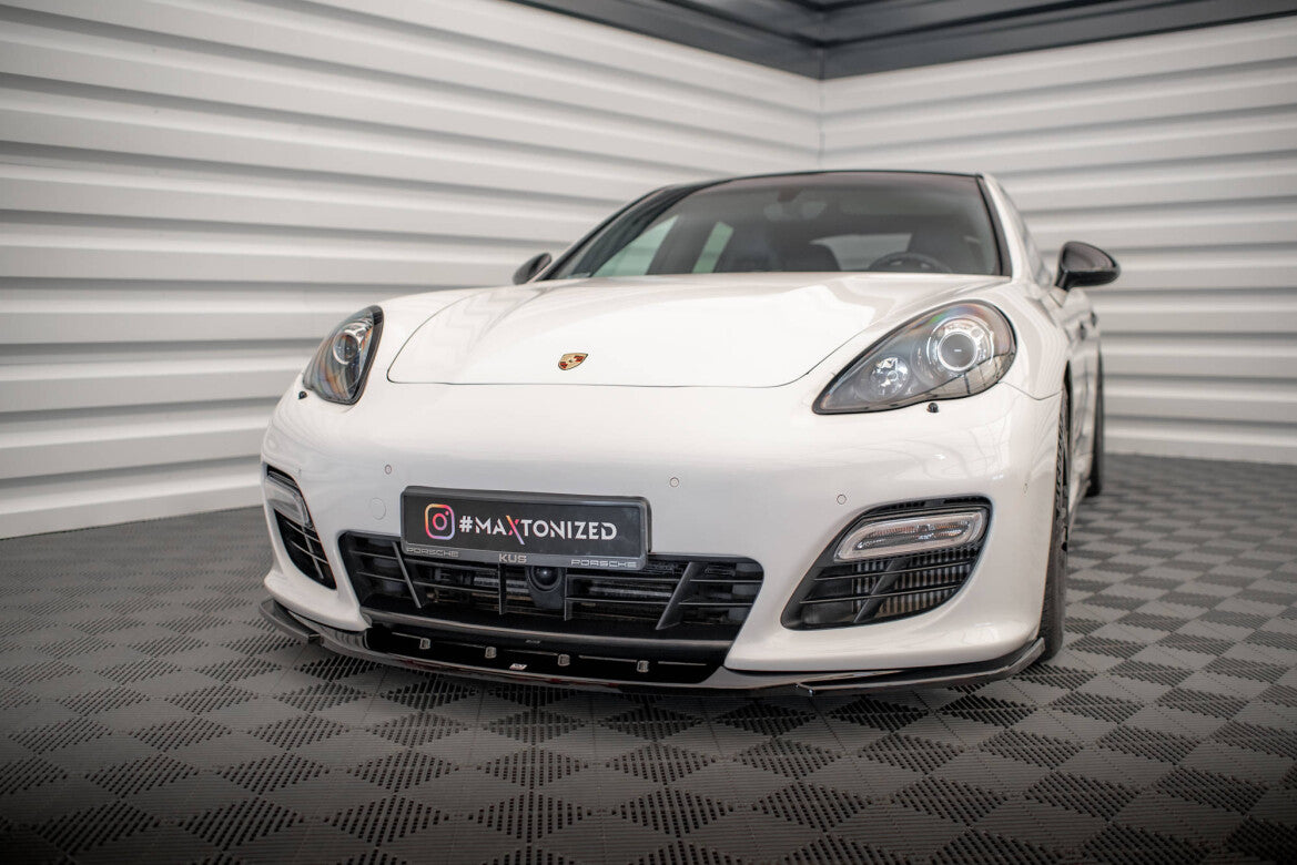 Frontlippe V.2 passend für Porsche Panamera Turbo Sport Design Package 970 schwarz Hochglanz