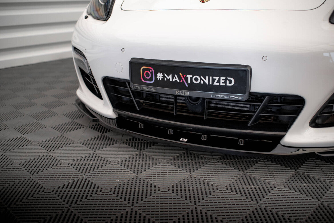 Frontlippe V.2 passend für Porsche Panamera Turbo Sport Design Package 970 schwarz Hochglanz