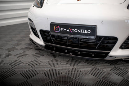 Frontlippe V.2 passend für Porsche Panamera Turbo Sport Design Package 970 schwarz Hochglanz