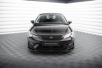 Frontlippe V.2 passend für Seat Leon Mk3 FL schwarz Hochglanz