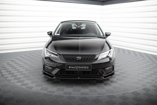 Frontlippe V.2 passend für Seat Leon Mk3 FL schwarz Hochglanz