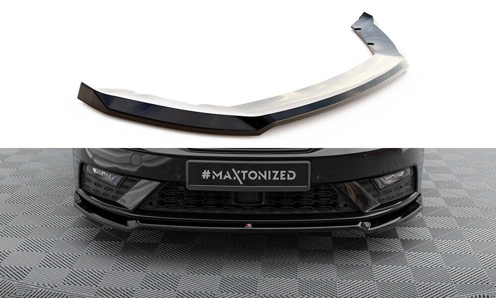 Frontlippe V.2 passend für Seat Leon Mk3 FL schwarz Hochglanz