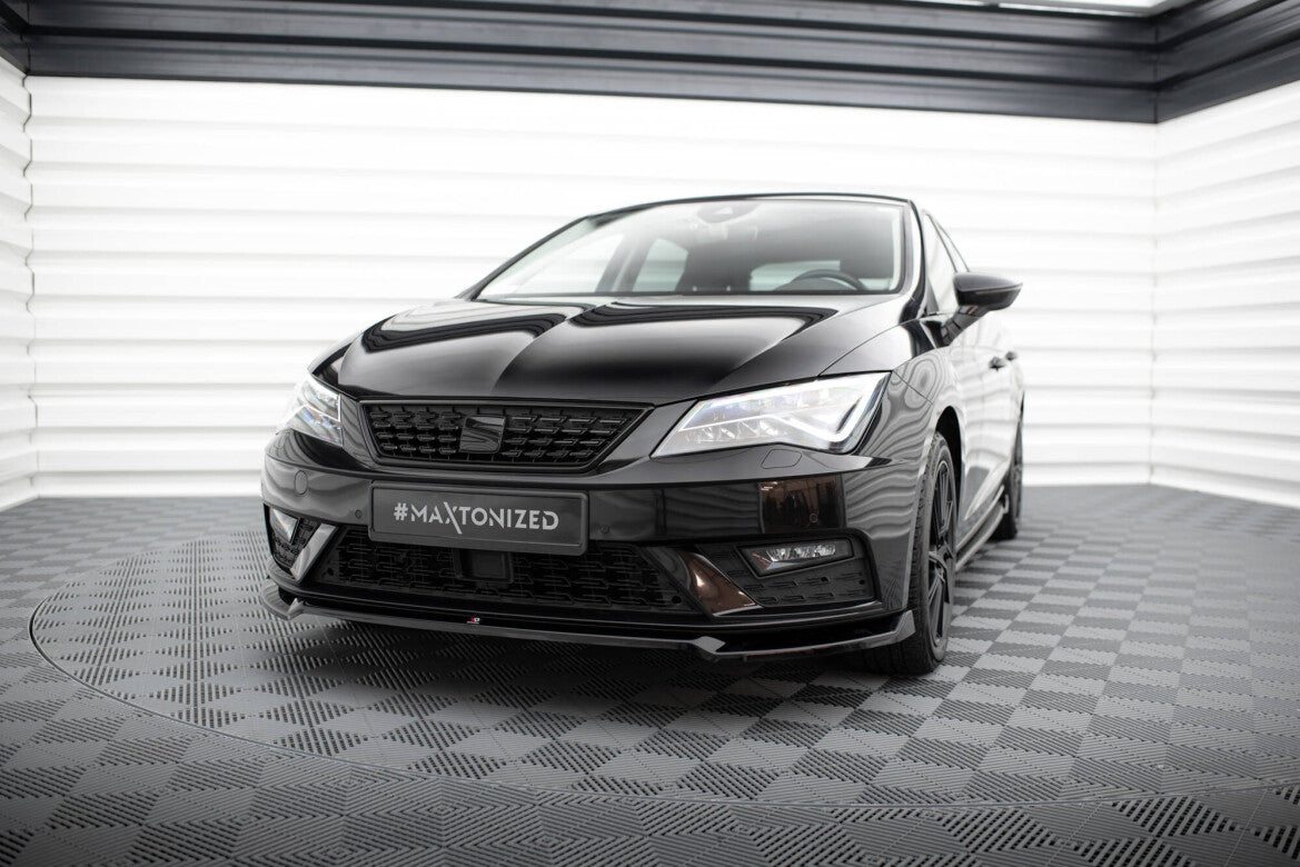 Frontlippe V.2 passend für Seat Leon Mk3 FL schwarz Hochglanz