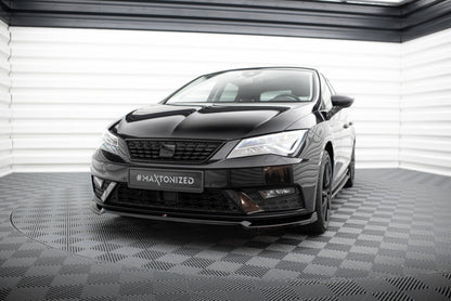 Frontlippe V.2 passend für Seat Leon Mk3 FL schwarz Hochglanz