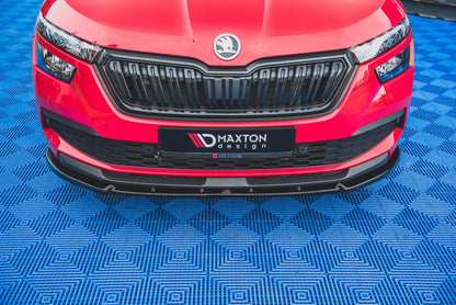 Frontlippe V.2 passend für Skoda Kamiq Mk1 schwarz Hochglanz