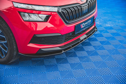 Frontlippe V.2 passend für Skoda Kamiq Mk1 schwarz Hochglanz