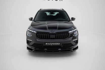 Frontlippe V.2 passend für Skoda Kamiq Monte Carlo Mk1 FL schwarz Hochglanz