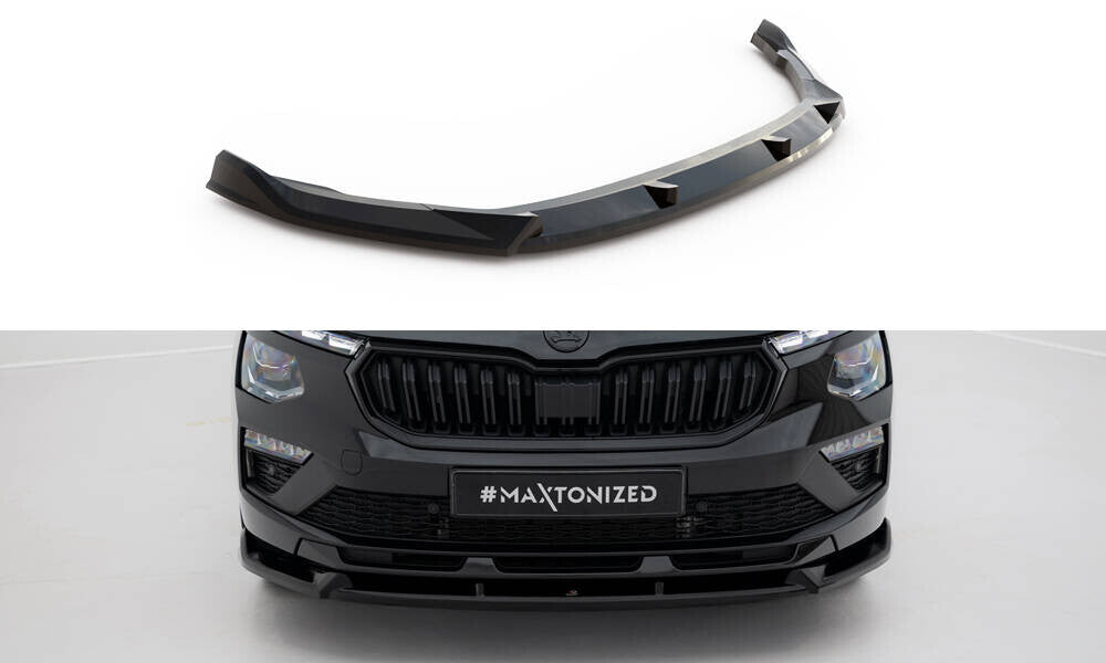 Frontlippe V.2 passend für Skoda Kamiq Monte Carlo Mk1 FL schwarz Hochglanz