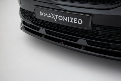 Frontlippe V.2 passend für Skoda Kamiq Monte Carlo Mk1 FL schwarz Hochglanz