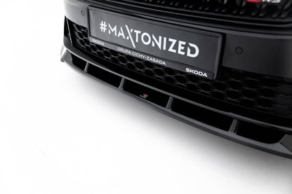 Frontlippe V.2 passend für Skoda Octavia RS Liftback / Combi Mk4 FL schwarz Hochglanz