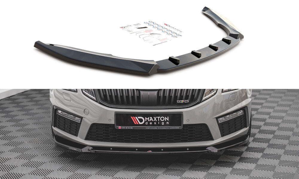 Frontlippe V.2 passend für Skoda Octavia RS Mk3 FL schwarz Hochglanz
