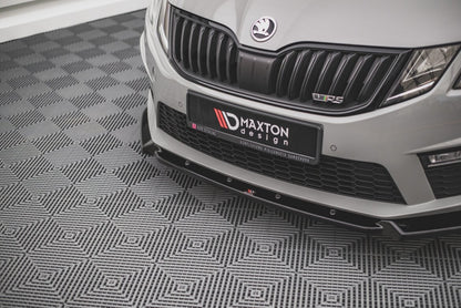 Frontlippe V.2 passend für Skoda Octavia RS Mk3 FL schwarz Hochglanz