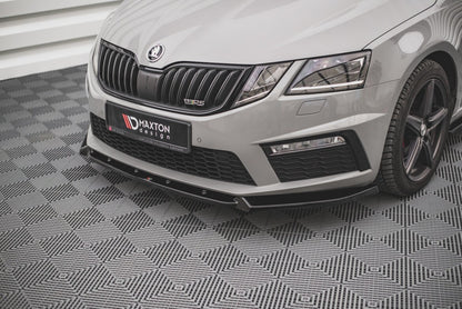 Frontlippe V.2 passend für Skoda Octavia RS Mk3 FL schwarz Hochglanz