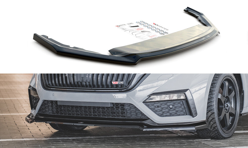 Frontlippe V.2 passend für Skoda Octavia RS Mk4 schwarz Hochglanz