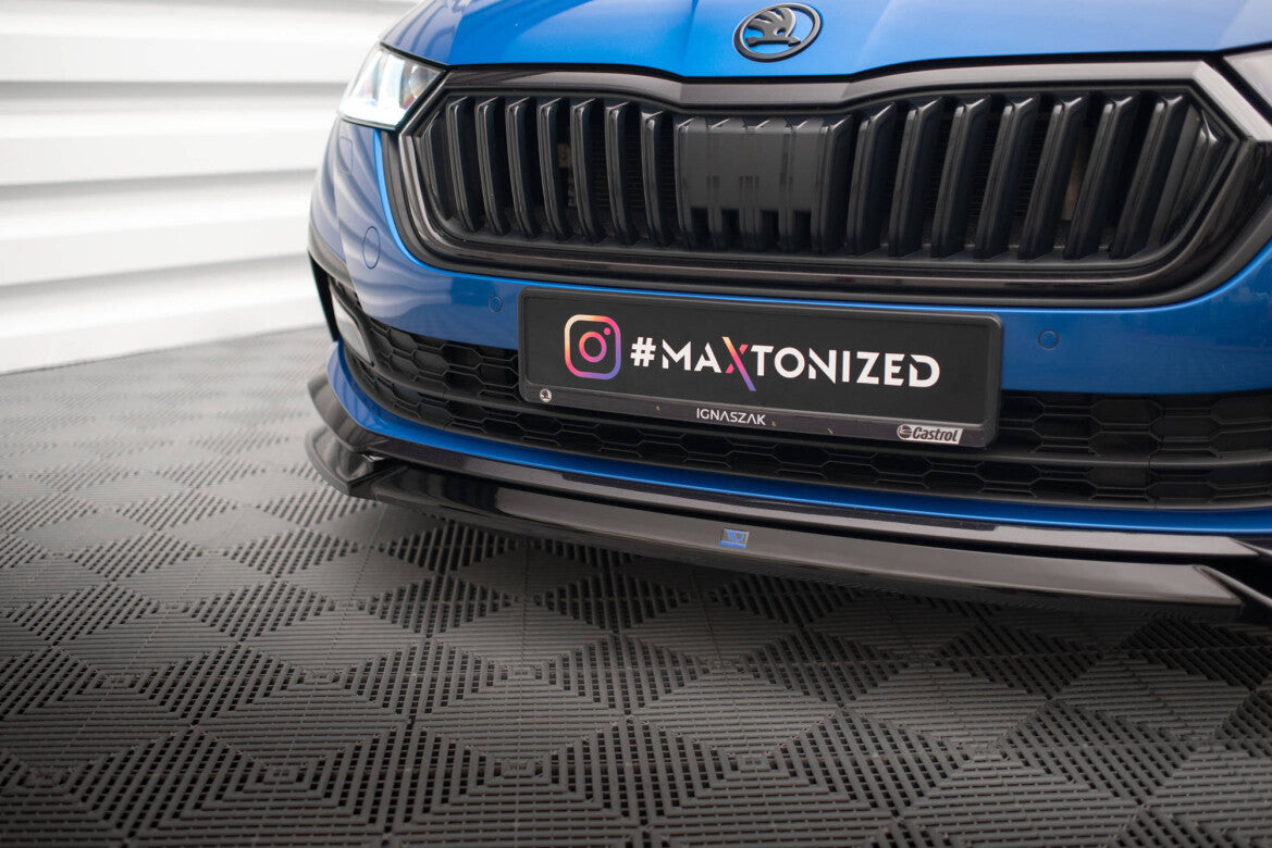 Frontlippe V.2 passend für Skoda Octavia Sportline Mk4 schwarz Hochglanz