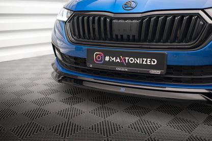 Frontlippe V.2 passend für Skoda Octavia Sportline Mk4 schwarz Hochglanz