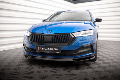 Frontlippe V.2 passend für Skoda Octavia Sportline Mk4 schwarz Hochglanz