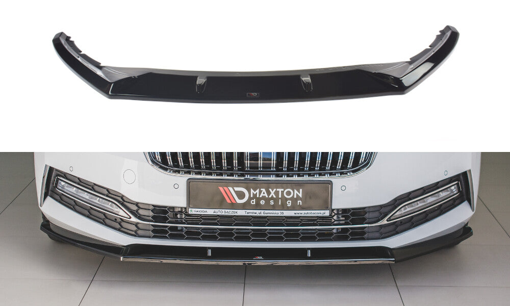 Frontlippe V.2 passend für Skoda Superb Liftback / Combi Mk3 FL schwarz Hochglanz