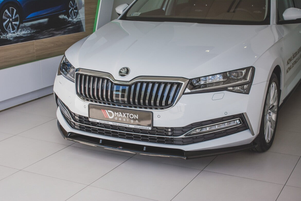 Frontlippe V.2 passend für Skoda Superb Liftback / Combi Mk3 FL schwarz Hochglanz