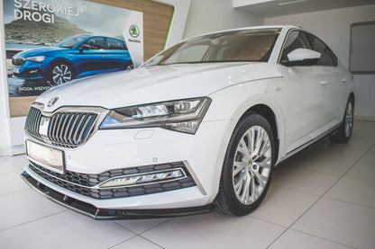 Frontlippe V.2 passend für Skoda Superb Liftback / Combi Mk3 FL schwarz Hochglanz