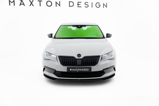 Frontlippe V.2 passend für Skoda Superb Liftback / Combi Mk3 schwarz Hochglanz