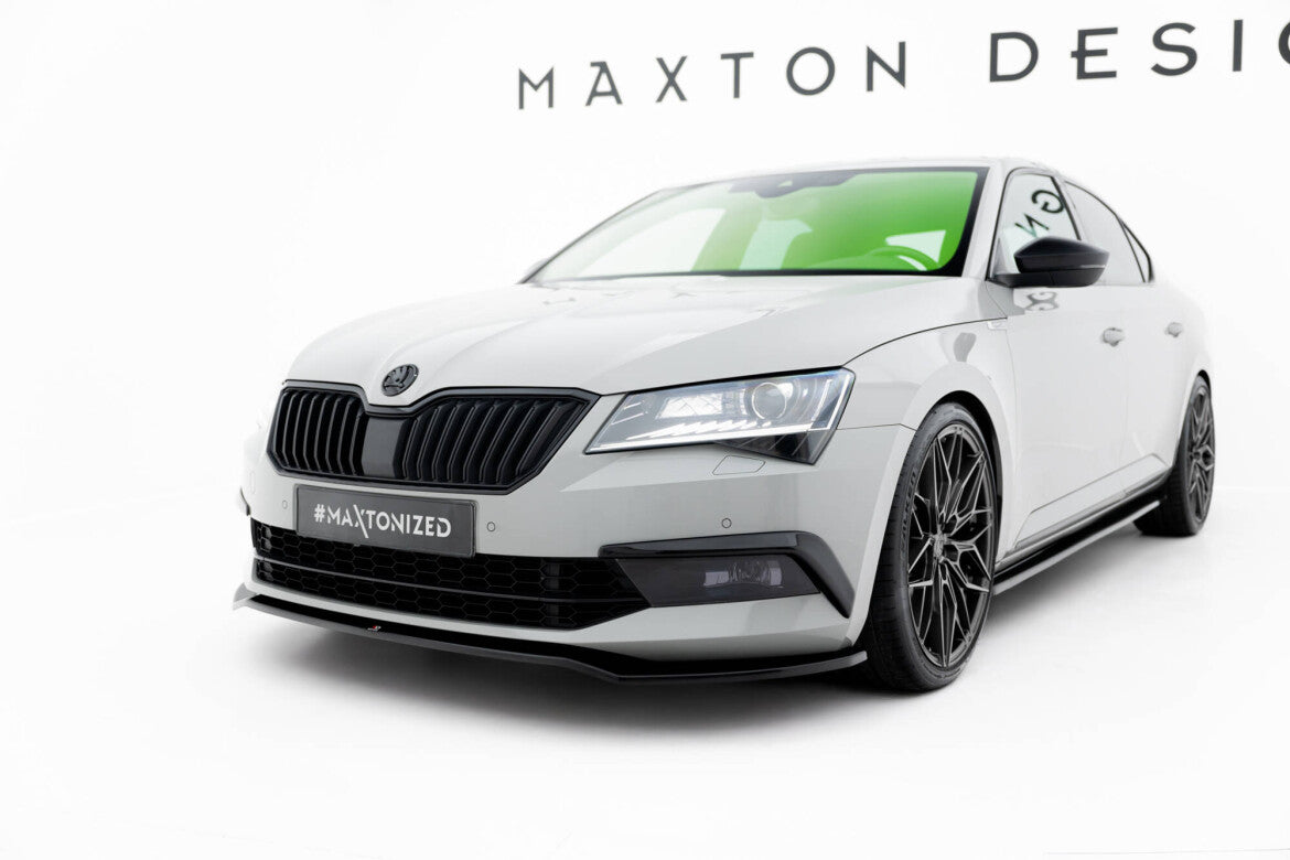 Frontlippe V.2 passend für Skoda Superb Liftback / Combi Mk3 schwarz Hochglanz