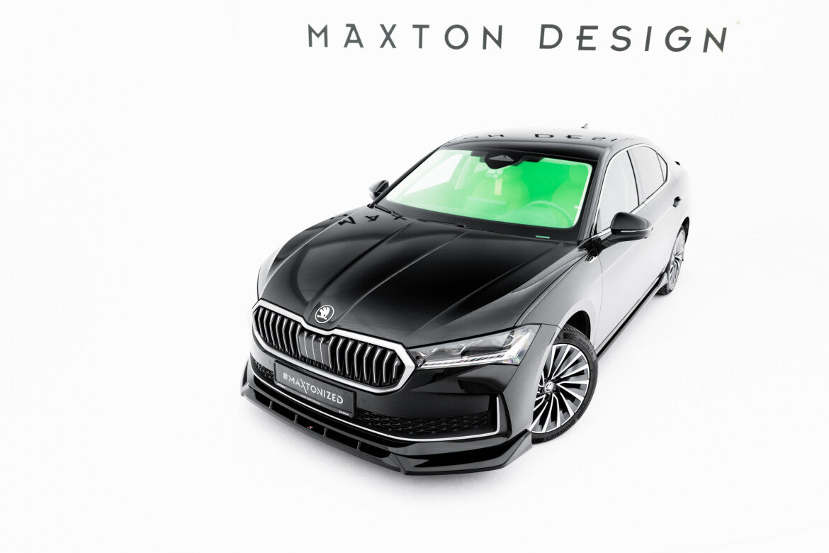 Frontlippe V.2 passend für Skoda Superb Mk4 schwarz Hochglanz