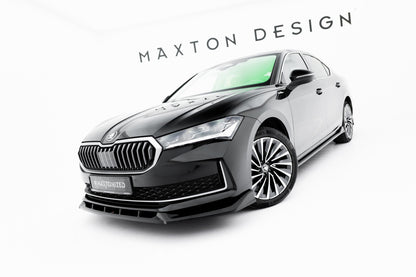Frontlippe V.2 passend für Skoda Superb Mk4 schwarz Hochglanz