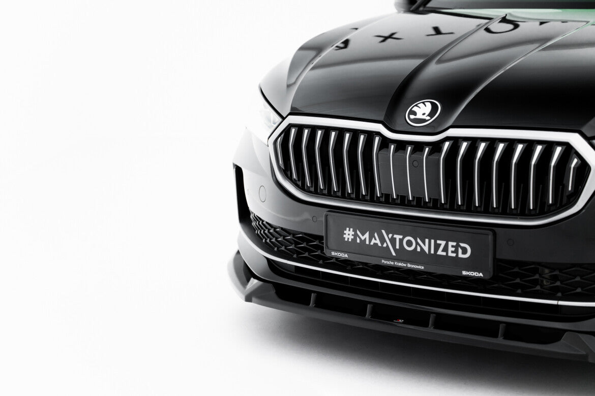 Frontlippe V.2 passend für Skoda Superb Mk4 schwarz Hochglanz