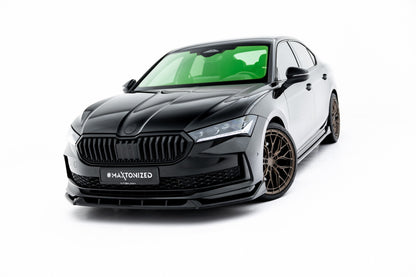 Frontlippe V.2 passend für Skoda Superb Sportline Mk4 schwarz Hochglanz