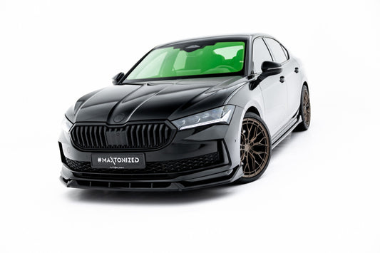 Frontlippe V.2 passend für Skoda Superb Sportline Mk4 schwarz Hochglanz