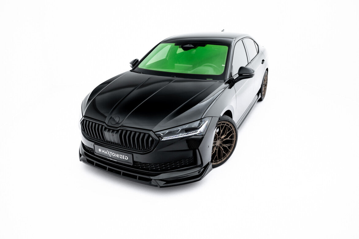 Frontlippe V.2 passend für Skoda Superb Sportline Mk4 schwarz Hochglanz
