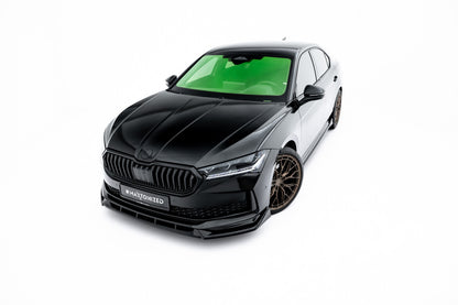 Frontlippe V.2 passend für Skoda Superb Sportline Mk4 schwarz Hochglanz