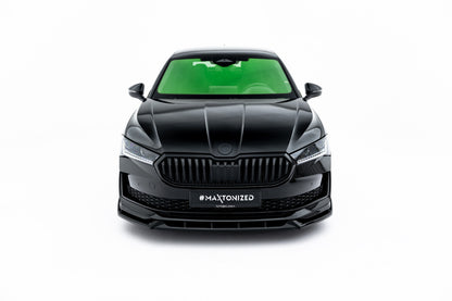 Frontlippe V.2 passend für Skoda Superb Sportline Mk4 schwarz Hochglanz