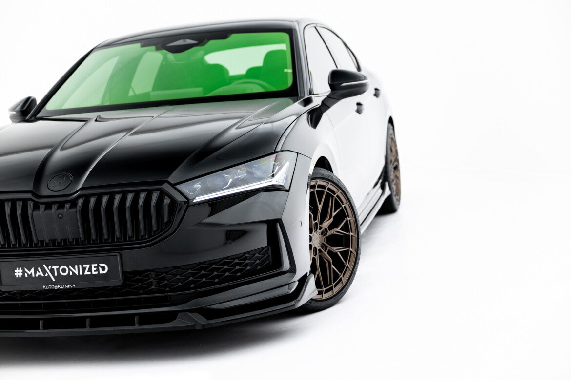 Frontlippe V.2 passend für Skoda Superb Sportline Mk4 schwarz Hochglanz