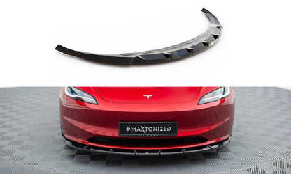 Frontlippe V.2 passend für Tesla Model 3 Project HighlandFL schwarz Hochglanz