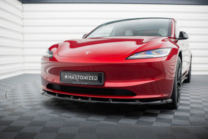 Frontlippe V.2 passend für Tesla Model 3 Project HighlandFL schwarz Hochglanz