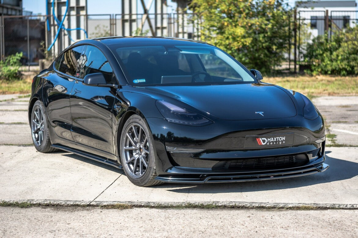 Frontlippe V.2 passend für Tesla Model 3 schwarz Hochglanz