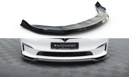Frontlippe V.2 passend für Tesla Model S Plaid Mk1 FL schwarz Hochglanz