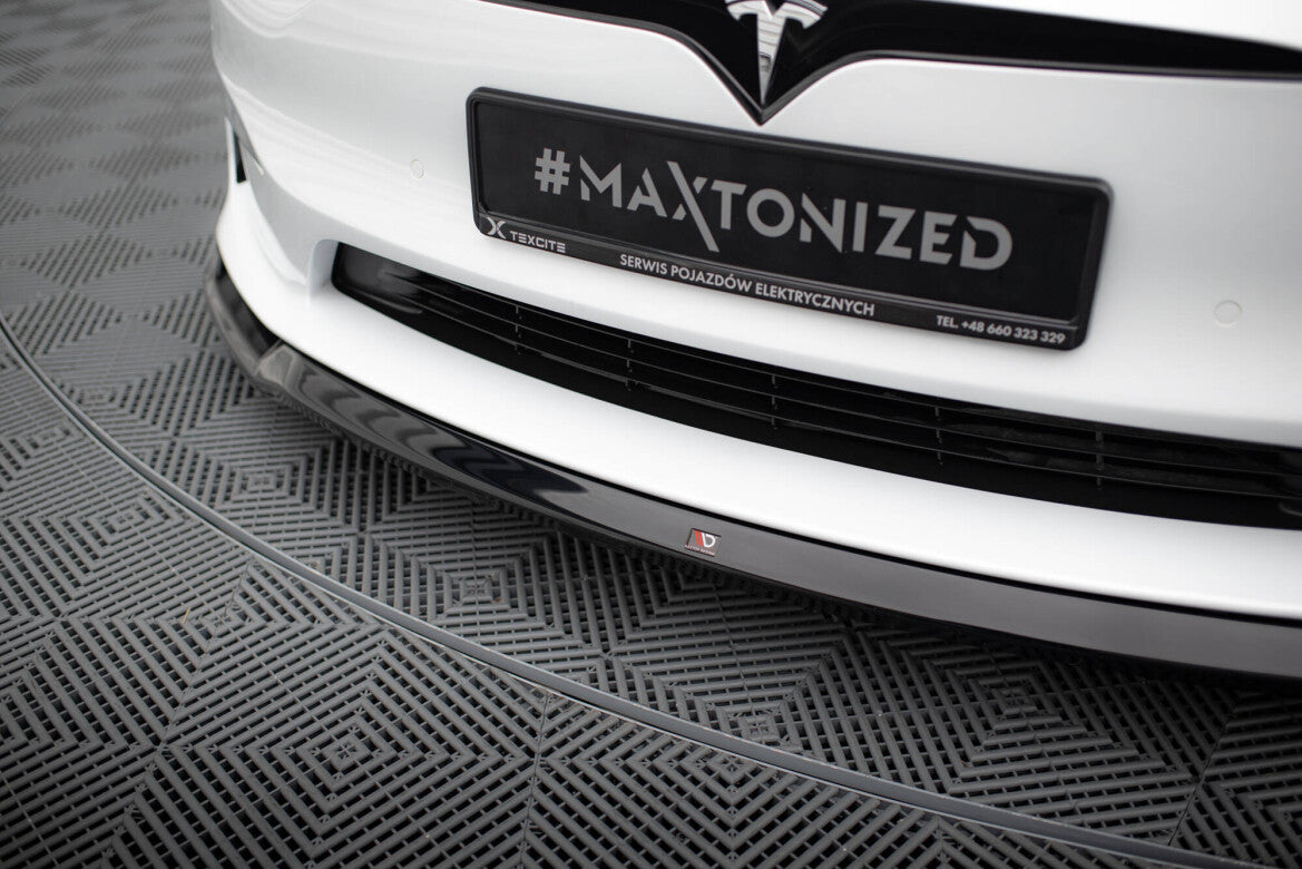 Frontlippe V.2 passend für Tesla Model S Plaid Mk1 FL schwarz Hochglanz