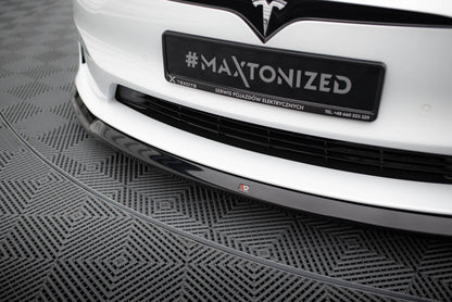 Frontlippe V.2 passend für Tesla Model S Plaid Mk1 FL schwarz Hochglanz