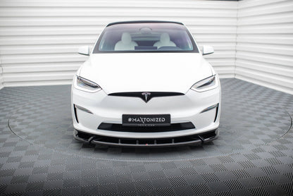 Frontlippe V.2 passend für Tesla Model X Mk1 FL schwarz Hochglanz