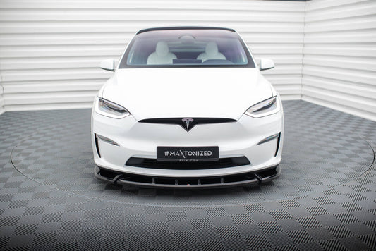 Frontlippe V.2 passend für Tesla Model X Mk1 FL schwarz Hochglanz