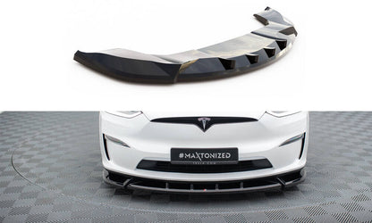Frontlippe V.2 passend für Tesla Model X Mk1 FL schwarz Hochglanz