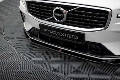 Frontlippe V.2 passend für Volvo S60/V60 R-Design Mk3 schwarz Hochglanz