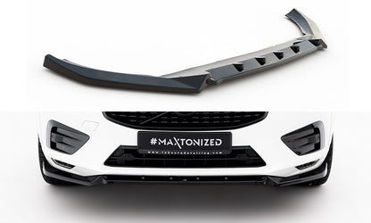Frontlippe V.2 passend für Volvo XC60 Mk2 R-Design schwarz Hochglanz