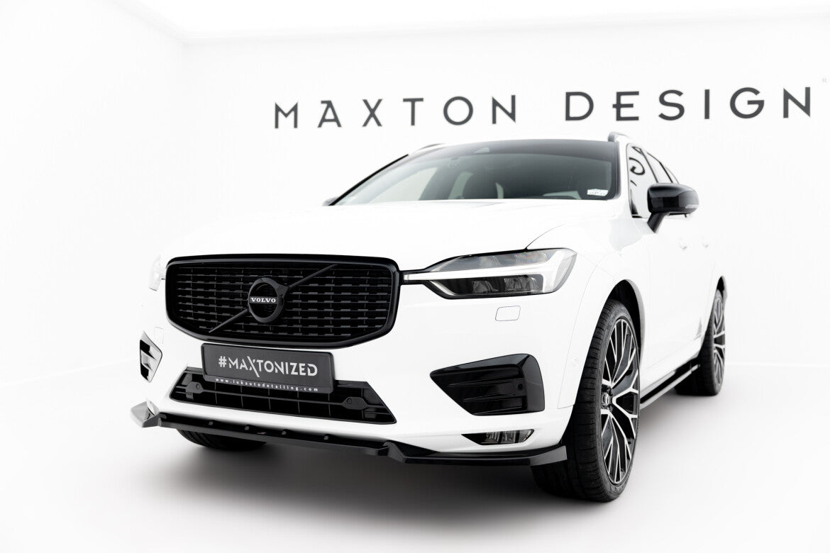 Frontlippe V.2 passend für Volvo XC60 Mk2 R-Design schwarz Hochglanz